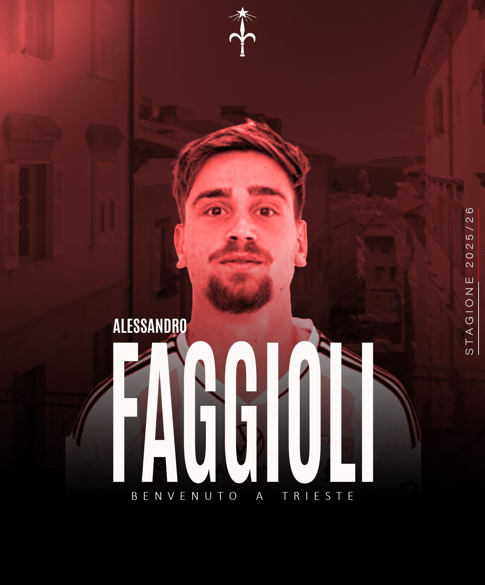 L'attaccante Alessandro Faggioli firma con la Triestina